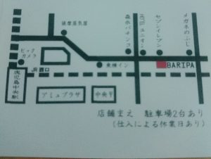 BARIPA 地図　お店